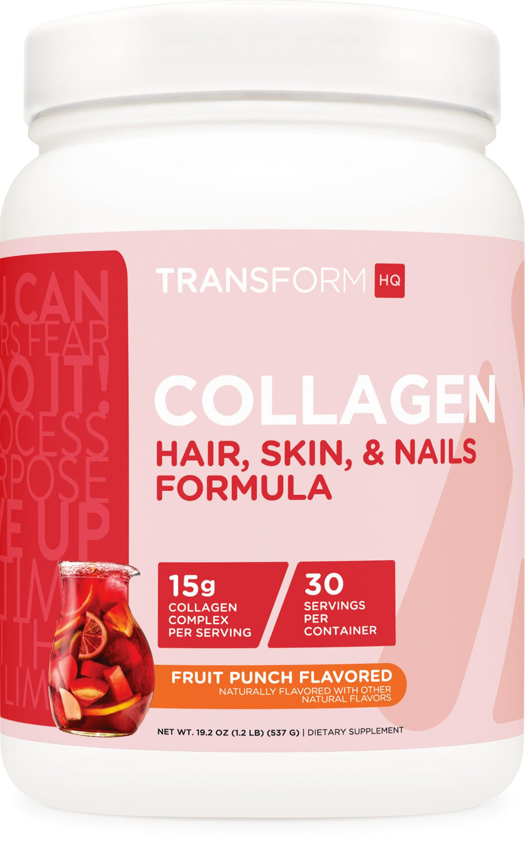 TransformHQ Beauty Collagen (30 Servings) Fruit Punch - Hair Skin & Nails Formula
