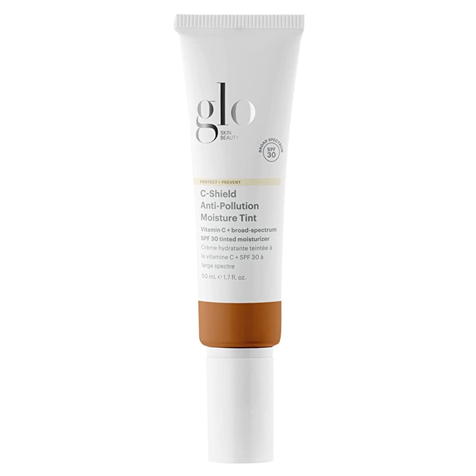Glo Skin Beauty C-Shield Anti-Pollution Moisture Tint - Tinted Moisturizer With SPF 30 for Face Broad Spectrum Protection & Vitamin C 1.7 Oz (8N-Dark)
